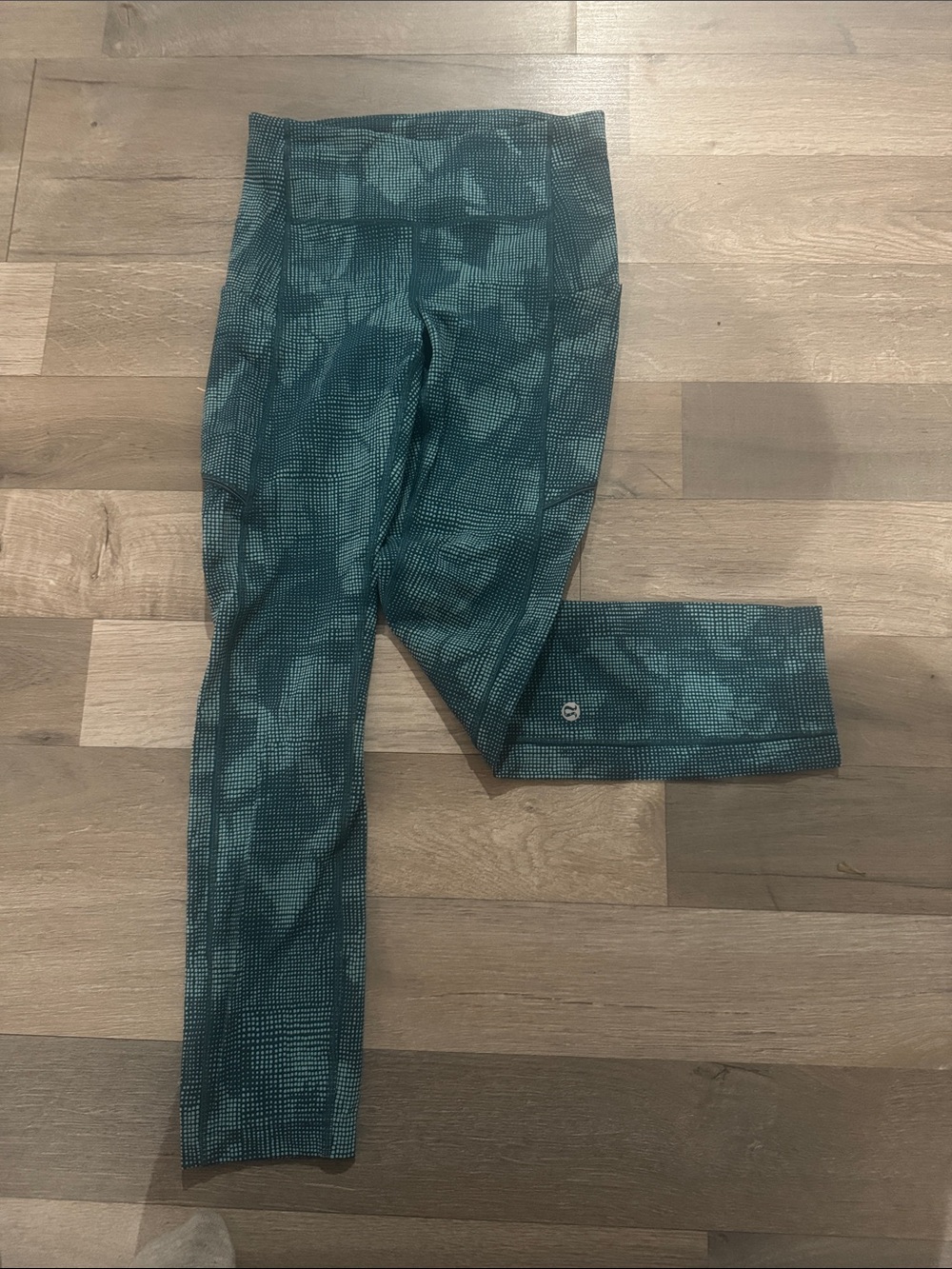 lululemon athletica Teal Green Patterned Running Leggings